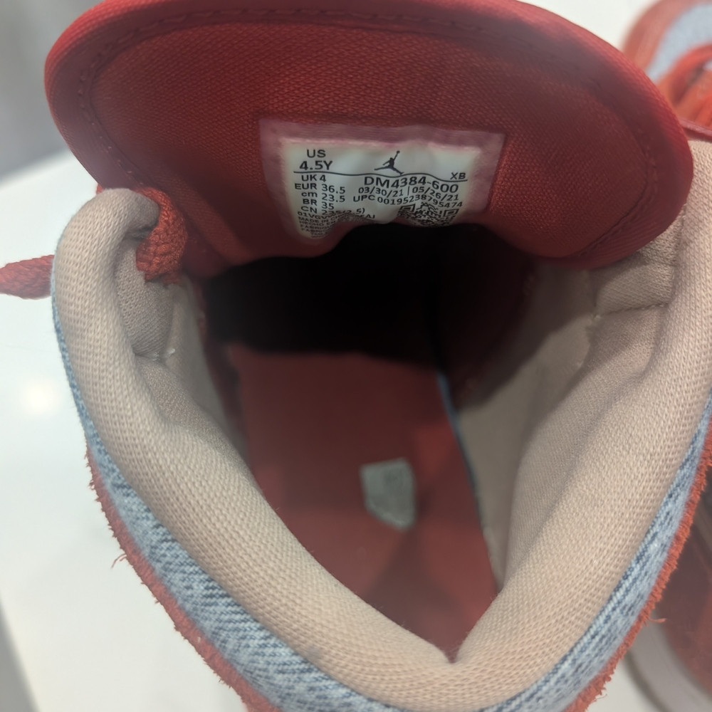 Jordan Kids Red and White Sneakers